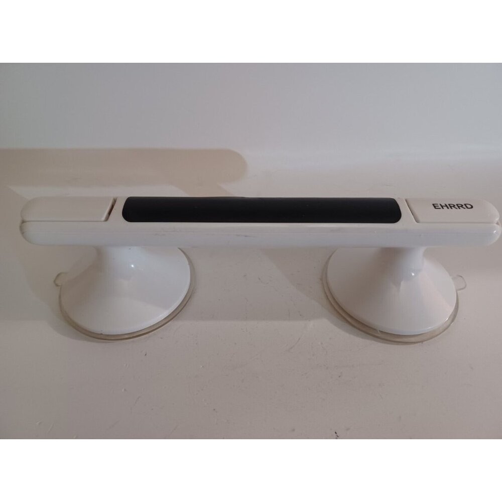 EHRRD Suction Cup Grab Bar Handle 12 inch Bathroom Non Slip Secure White Black
